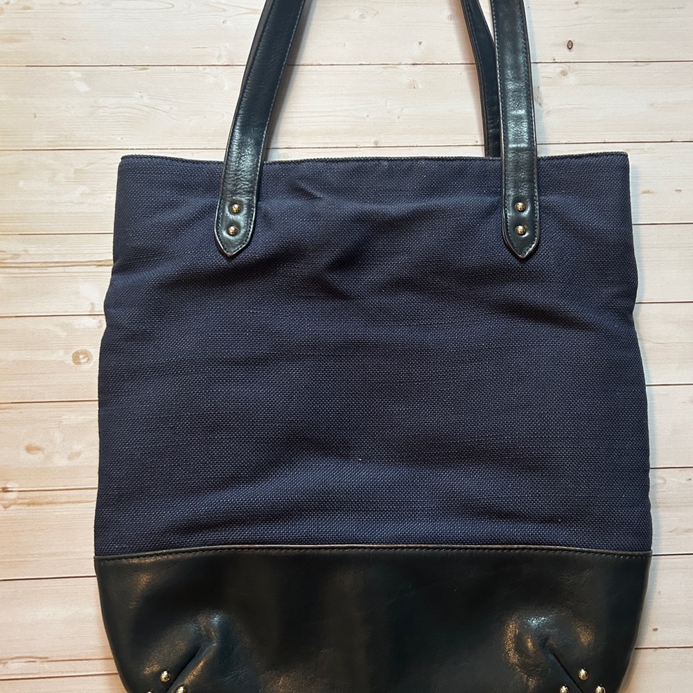 Designer Italian Leather Denim Tote/Purse Lauren Merkin Handbag
